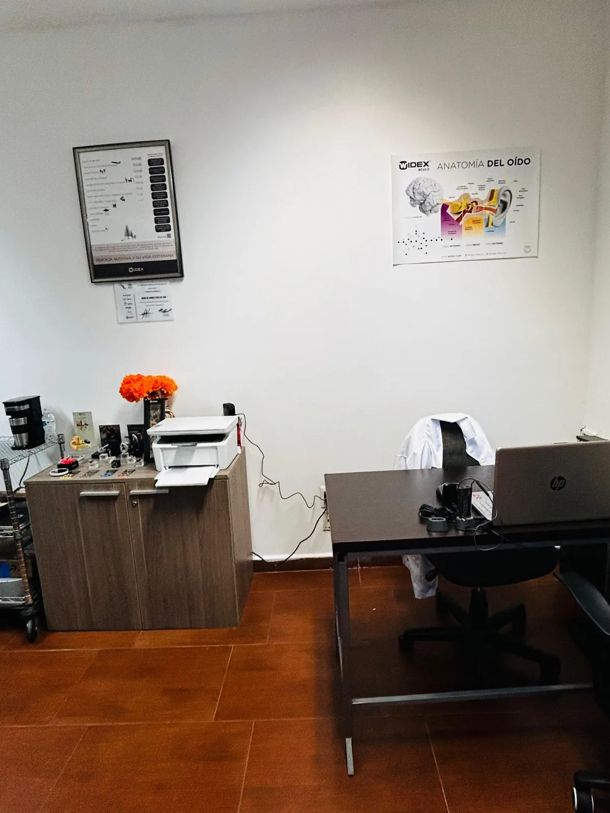 Escritorio y área de atención del gabinete